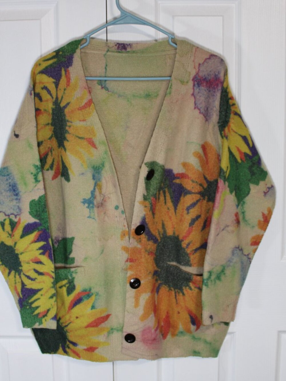 Boutique Inspired Cottagecore Cotten/Linen Sunflower Cardigan - Picture 2 of 15